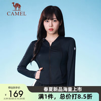 骆驼 修身防晒衣女防紫外线透气冰感防晒服女A24BA6K162 幻影黑 XL