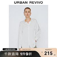 UR2024夏季女装经典多色轻职场翻领长袖开襟衬衫UWG240069 本白 XS