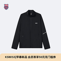 盖世威（K·SWISS）男外套 24夏季新款经典百搭针织长袖宽松上衣 109982 008正黑色 M
