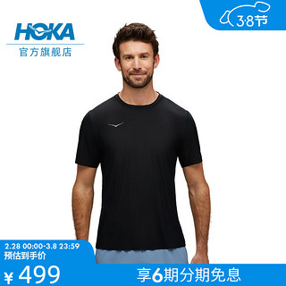 HOKA ONE ONE男款春夏专业跑步短袖T AIROLITE RUN SHORT SLEEVE 黑色 S