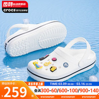 卡骆驰(crocs)男鞋女鞋洞洞鞋 贝雅透气平跟休闲沙滩鞋户外凉鞋拖鞋 11016-100/拍小一码 M10W12/内长28cm/43-44