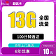 中国联通 超优卡 6年10元月租（13G全国流量+100分钟通话）返10元红包