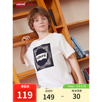 Levi's李维斯童装24夏季男童凉感腰果花T恤儿童复古短袖上衣 糖果白 140/68(S)