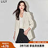 LILY2024春新款女装气质职业通勤款复古纯色一粒扣休闲西装外套女 606浅米 S