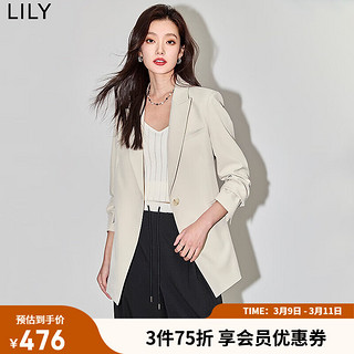 丽丽 LILY2024春新款女装气质职业通勤款复古纯色一粒扣休闲西装外套女