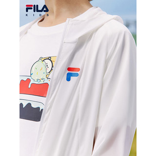 FILA【抗紫外线UPF50+】斐乐2024夏中大童男女童防晒服小甜筒外套 标准白-WT 165cm