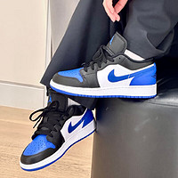 耐克（NIKE）篮球鞋男鞋2024春季Air Jordan 1 AJ1低帮板鞋运动鞋休闲鞋 553558-140黑白蓝 42.5