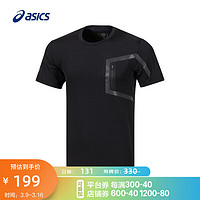 ASICS 亚瑟士 T恤男子运动休闲短袖 2031D136-001 黑色 M