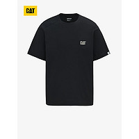 CAT卡特24春男士户外运动风弹性简约圆领短T恤 黑 XL