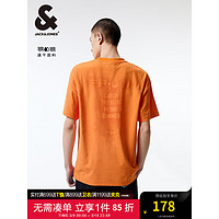 杰克·琼斯（JACK&JONES）夏季潮男户外百搭速干遇水显花宽松圆领短袖T恤男224201139 D14灰橙色 常规 D14 灰橙色 170/92A/S