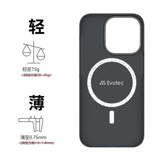 Evutec 龙年苹果iPhone15ProMax手机壳红/黑极氪凯芙拉外置MagSafe磁吸商务保护壳 黑极氪｜外置MagSafe磁吸 iPhone15 Pro Max