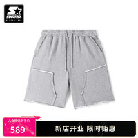 STARTER 2024梭织中裤男女同款夏季工装伐木短裤休闲裤宽松裤子 灰色 S 165/84A