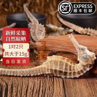 【祁晓风】海马药材 【CAWC认证】大型海马公母一对 干海马干货海龙药材组合泡酒药材 1对2只(共大于15g)