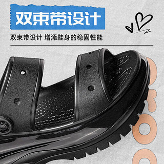 卡骆驰（crocs）凉鞋女鞋 户外光轮凉拖厚底沙滩鞋时尚洞洞拖鞋 207989-001/黑色 M6W8(38-39/240mm)