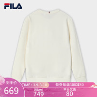FILA 斐乐男子套头卫衣2024春时尚休闲简约基础针织上衣 蒸汽白-IV 190/108A/XXXL