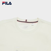 FILA 斐乐男子套头卫衣2024春时尚休闲简约基础针织上衣 蒸汽白-IV 165/88A/S