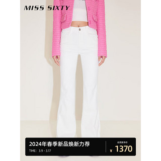 MISS SIXTY2024春季牛仔裤女白色复古微喇叭长裤显瘦百搭休闲 白色 24