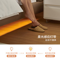 全友家居现代简约布艺床主卧高端大气科技布悬浮床双人软床115055