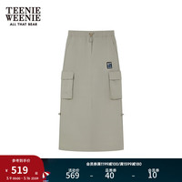 Teenie Weenie小熊女装2024年夏季新款工装风长半裙塔斯隆面料户外 黑色 155/XS