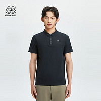 KOLON SPORT 可隆户外短袖T恤速干吸湿露营POLO衫 黑色BK 185/2XL