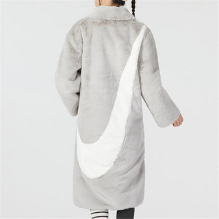 NIKE 耐克 秋冬季女装时尚大logo长款翻领舒适保暖运动外套