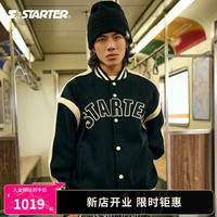 STARTER 棒球夹克男女同款复古风宽松型休闲外套 黑色 M