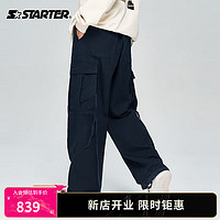 STARTER梭织长裤男女同款秋季美式复古宽松运动裤 藏青色 L