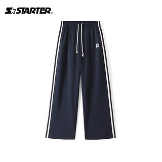 STARTER男女同款美式复古套装宽松运动夹克直筒休闲裤子 深蓝色BL05 L