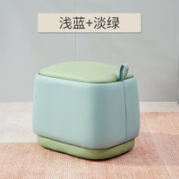 比尔迪(BIERDI)凳子家用小凳子现代简约沙发凳客厅皮凳子坐墩茶几矮凳门口换鞋凳 淡绿色