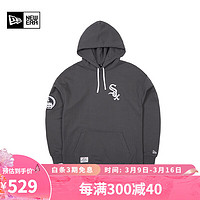 NEW ERA纽亦华2023MLB连帽卫衣男女NY套头休闲运动时尚 13732637-灰色 XL