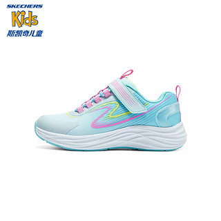 SKECHERS 斯凯奇 儿童鞋春季时尚舒适缓震运动鞋303920L 浅蓝色/多彩色/LBMT 37码