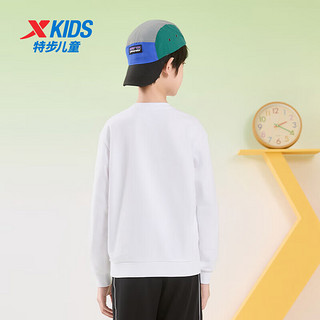 特步（XTEP）儿童童装男童小中大童百搭舒适运动套头卫衣 珍珠白 140cm