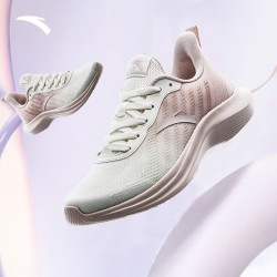 anta安踏奥特莱斯一体织跑步鞋女鞋春夏季软底减震网面轻便健步运动鞋