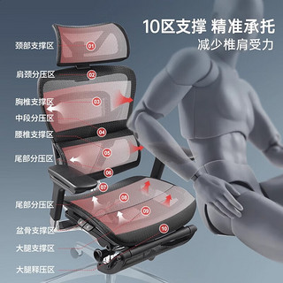 有谱FlyPro人体工学椅子护腰办公椅座椅电脑椅家用舒适久坐人体工程椅 黑框黑网