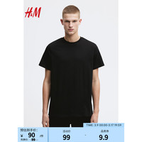 H&M2024春男装标准版型COOLMAX T恤0967153 黑色 180/124A XXL