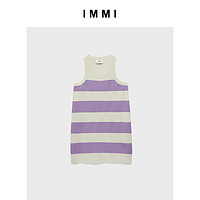 IMMI23夏季针织条纹背心式连衣裙131KN024Y 浅紫 0