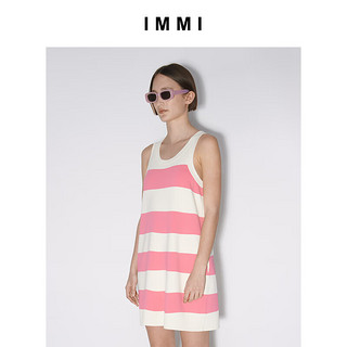 IMMI23夏季针织条纹背心式连衣裙131KN024Y 玫红 2