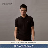 Calvin Klein Jeans24春夏男士商务通勤简约字母印花短袖POLO衫J326121 BEH-太空黑 L