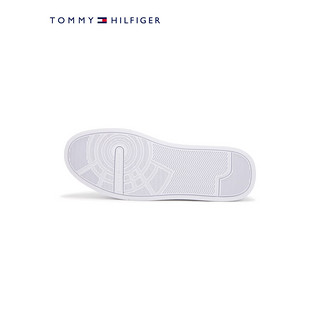 TOMMY HILFIGER 24春季男装简约字母撞色拼接牛皮革小白鞋板鞋04971 白色0K4 43