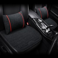 车优友 汽车坐垫 四季通用布艺座垫 舒适荞麦壳透气坐垫 【神秘黑】前座1片+腰靠1个 哈弗H6博越宝骏510长安CS35逍客