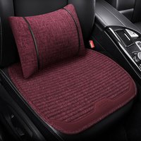 车优友 汽车坐垫 四季通用布艺座垫 舒适荞麦壳透气坐垫 【拉菲红】前座1片+腰靠1个 凌派飞度威朗迈锐宝帝豪GL宋PLUS