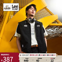 李 Lee【小刘鸭联名】李 Lee24春季舒适撞色领口黑色男女同款背心马甲 黑色(尺码偏大,拍小一码) S