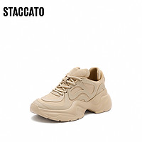 STACCATO 思加图 新款休闲轻便老爹鞋厚底增高运动鞋小白鞋ECE50CM3