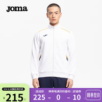 JOMA夹克外套男2024春秋针织透气拉链立领跑步休闲运动服男装 白色 S