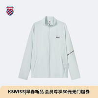 盖世威（K·SWISS）男外套 24夏季经典百搭针织长袖宽松上衣 109982 413淡灰蓝 L