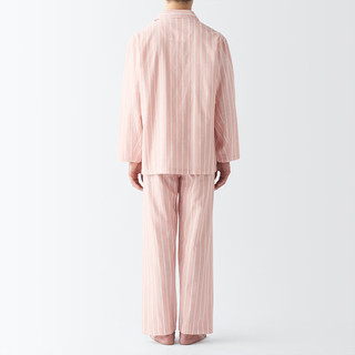 無印良品 MUJI（無印良品 ）男式 无侧缝 双层纱织 睡衣 男士家居服春季 FB0YDC4S 浅橙色条纹 L(上装175/100A下装175/88A)