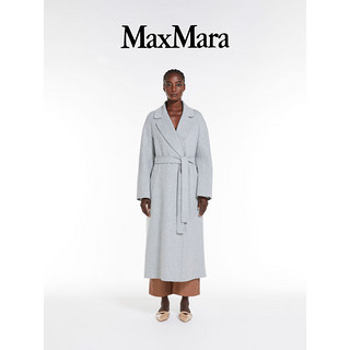 Max Mara MaxMara 2024早春女装绵羊毛长袍式大衣9011034106 浅灰色 34