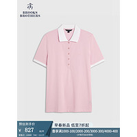 布克兄弟（BrooksBrothers）女士24早春花边简约短袖针织Polo衫 B655-粉色 S