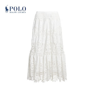 Polo Ralph Lauren 拉夫劳伦 女装 24年夏蕾丝迷笛半身裙RL25531 100-白色 2
