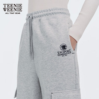 TEENIE WEENIE 小熊女装2024春季宽松直筒运动卫裤工装裤休闲裤 灰色 170/L